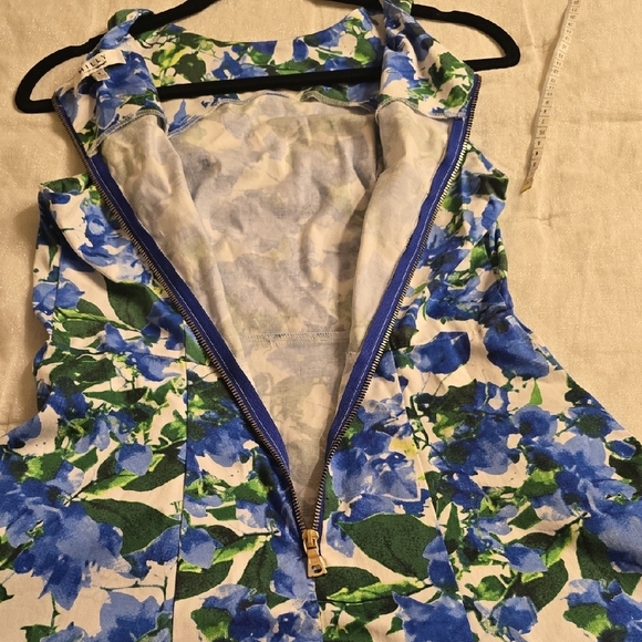 Milly Blue and Green Floral Midi Dress - Picture 16 of 16